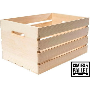 1 x Large Wooden Plain Crates Decoupage Tray Vintage Handling Storage Box SWZ40 